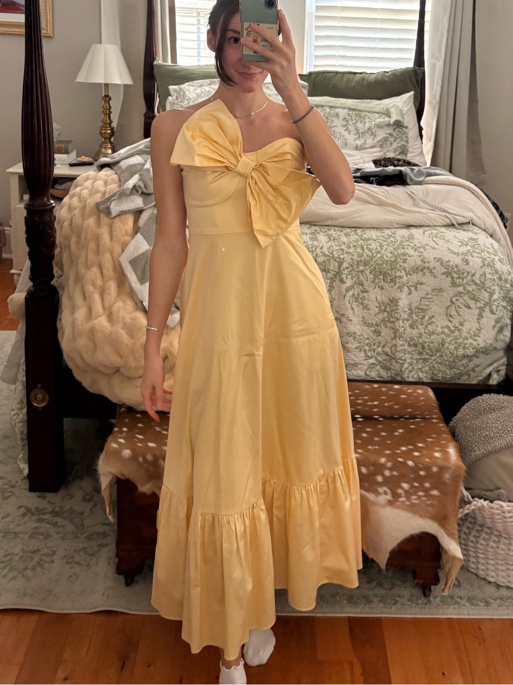 Hutch Yellow Bow-Front Midi Dress - Women's